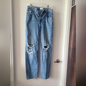 Boyish Relaxed Fit High Waisted Distressed Jeans